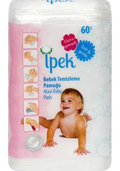 Ipek Bebek Temizleme Pamuğu 60'lı 2 Adet