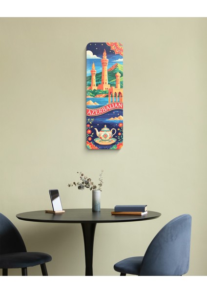 Modern Azerbaycan Temalı Pleksi Akrilik Tablo – Uv Baskılı Pleksi Duvar Dekoru – Ev ve Ofis Için Dekoratif Duvar Sanatı