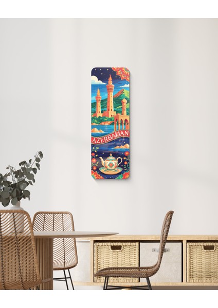 Modern Azerbaycan Temalı Pleksi Akrilik Tablo – Uv Baskılı Pleksi Duvar Dekoru – Ev ve Ofis Için Dekoratif Duvar Sanatı