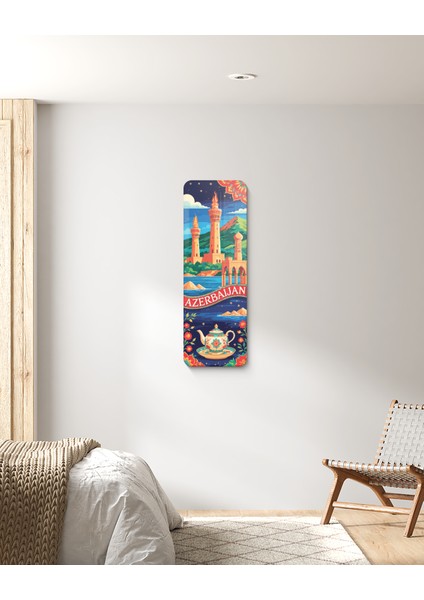 Modern Azerbaycan Temalı Pleksi Akrilik Tablo – Uv Baskılı Pleksi Duvar Dekoru – Ev ve Ofis Için Dekoratif Duvar Sanatı