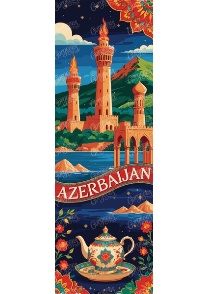 Modern Azerbaycan Temalı Pleksi Akrilik Tablo – Uv Baskılı Pleksi Duvar Dekoru – Ev ve Ofis Için Dekoratif Duvar Sanatı