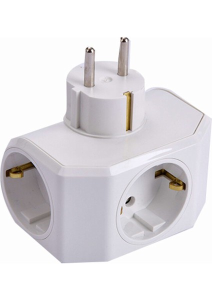 Yonca Plus Beyaz Üçlü Topraklı Priz 4 Adet