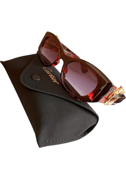 Leopar Kırmızı Desenli Kadın Güneş Gözlüğü fiyatları