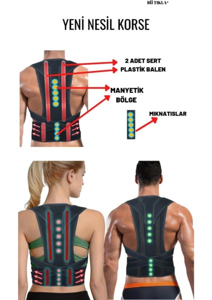 Balenli Manyetik Dik Duruş Korse, Sağlıklı ve Şık Destek