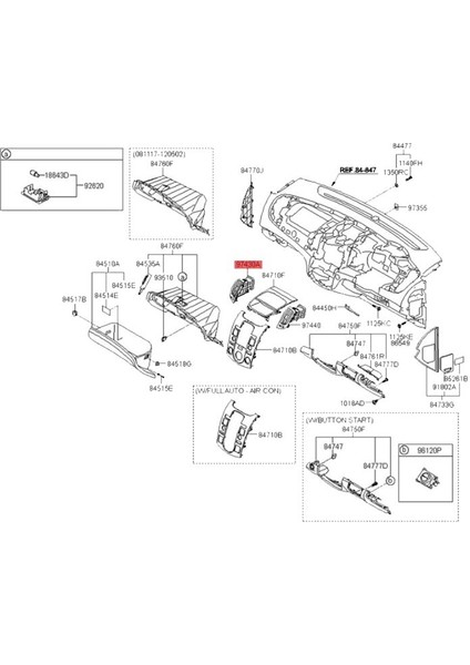 974301M100WK Sol Ön Çizgi Merkezi Konsol Havalandırma Delikleri Nozul Kia Forte Cerato Koup 2008-2013 A/c Hava Outlet Izgara (Yurt Dışından) fırsatları