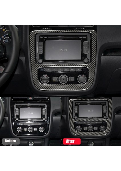 Scirocco Için Karbon Fiber Modifiye Merkezi Kontrol Cd&#39 Si Klima Navigasyon Paneli Dekorasyon Sticker Aksesuarları (Yurt Dışından) modelleri