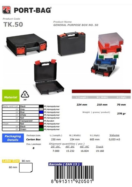 Portbag TK50 Çok Amaçlı El Aleti Çantası fırsatları