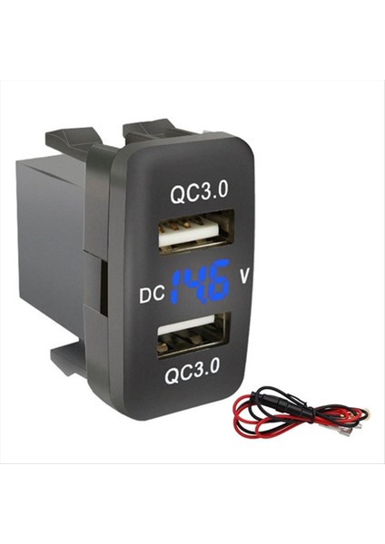 Toyota Için Araba Ikili Usb3 0 Voltmetre Siyah ve Mavi Voltajlı Araba Şarj Cihazı ile Hızlı Şarj (Yurt Dışından)