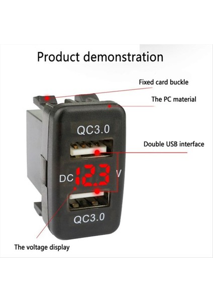 Toyota Için Araba Ikili Usb3 0 Voltmetre Siyah ve Mavi Voltajlı Araba Şarj Cihazı ile Hızlı Şarj (Yurt Dışından) modelleri