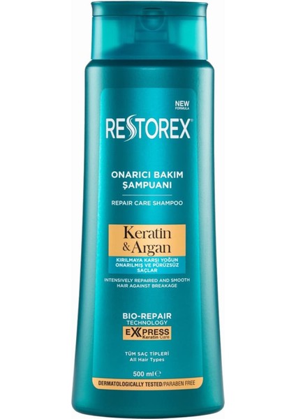 Keratin - Argan Onarıcı Bakım Şampuanı 500ML 4 Adet