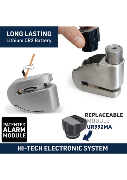 UR14S Urban Security Alarmlı Disk Kilidi – 120 Db Alarm, Yüksek Güvenlik fiyatları