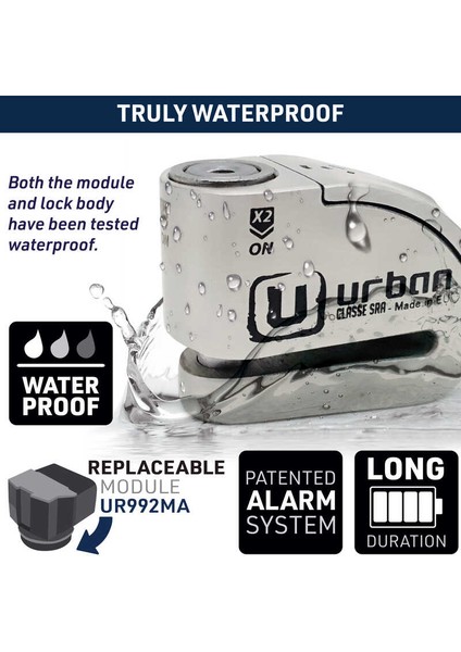 UR14S Urban Security Alarmlı Disk Kilidi – 120 Db Alarm, Yüksek Güvenlik