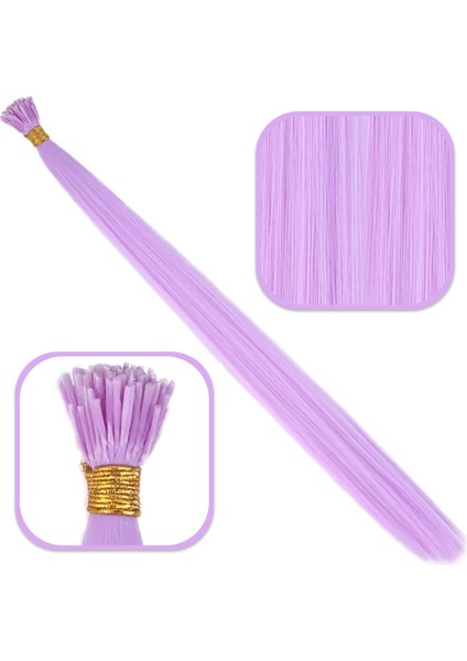 Fiber Sentetik Boncuk Kaynaklık Renkli Saç / Lila / 100 Adet