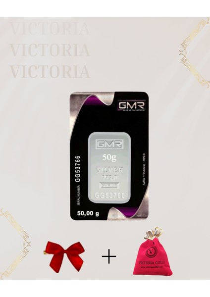 Sertifikalı 50 gr Külçe Gümüş 999 Ayar