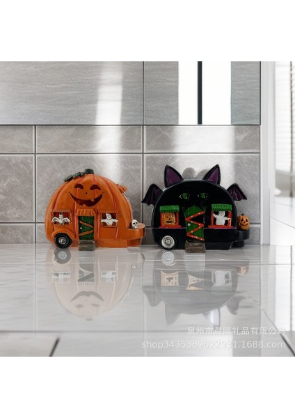 Cadılar Bayramı ve Noel Için Reçine Hayalet Araba El Işi Işıklı Dekoratif Figür (Yurt Dışından) modelleri