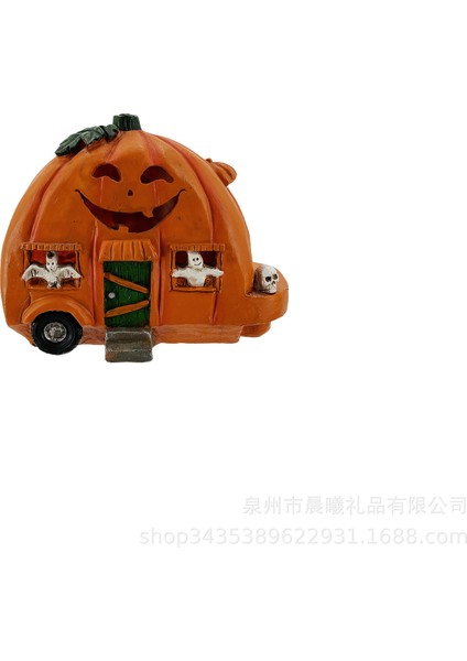 Cadılar Bayramı Hayalet Araba Reçine El Işi Işıklı Masaüstü Dekorasyon Figürü (Yurt Dışından)