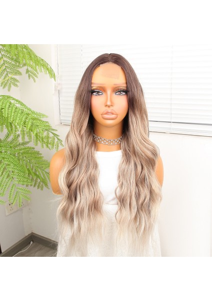 Kumral Beyaz Platin Ombre ve Röfleli Tül Peruk modelleri