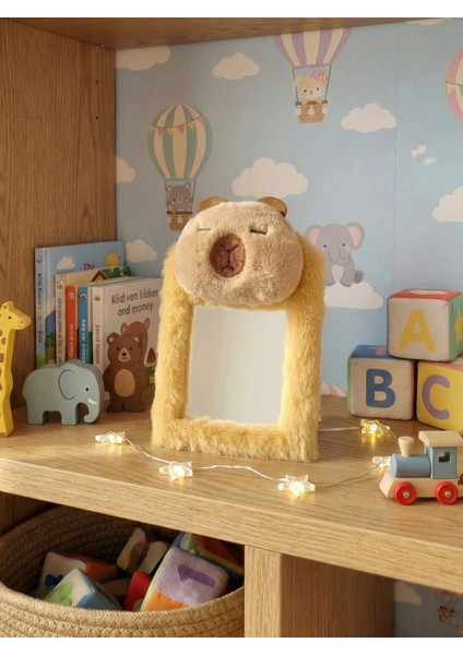 Sevimli Kapibara Peluş Masa Aynası - Viral "Chill" Akımı Masaüstü Makyaj ve Dekor Aynası fiyatları