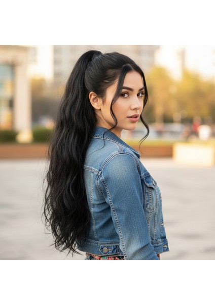 Bağlamalı Dalgalı At Kuyruğu / Siyah