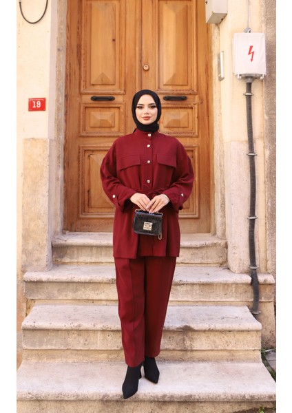 Çift Cepli Bağcıklı Modal Takım