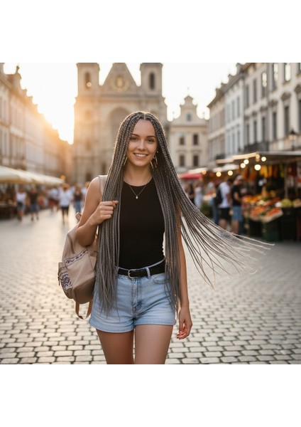 Afrika Örgüsü ve Rasta Için Sentetik Saç / Koyu Gri