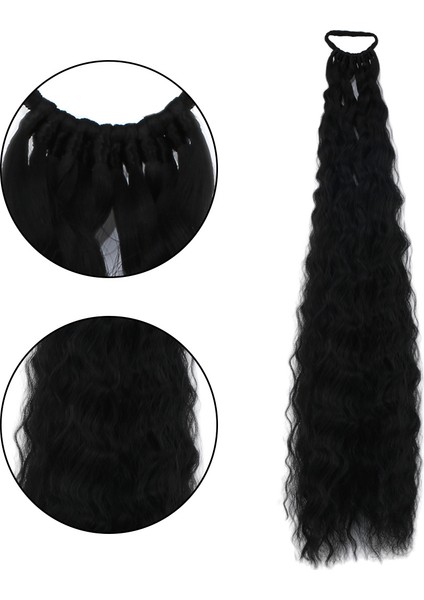 Lastik Tokalı At Kuyruğu Kabarık Afro Dalgalı / Siyah fiyatları