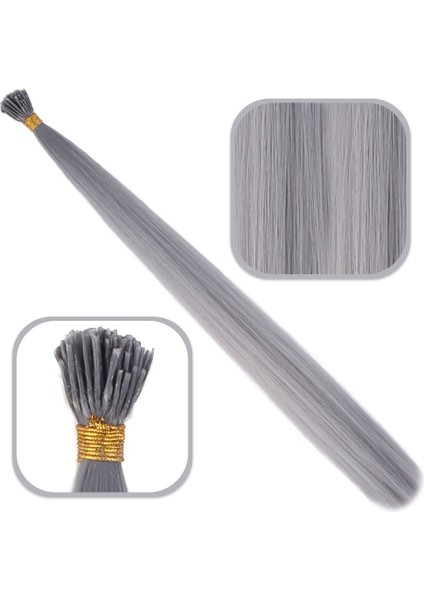 Fiber Sentetik Boncuk Kaynaklık Renkli Saç / Koyu Gri / 100 Adet