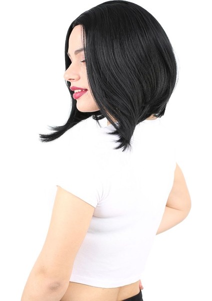 Fiber Sentetik Peruk Perçemsiz Kısa Düz / Siyah modelleri