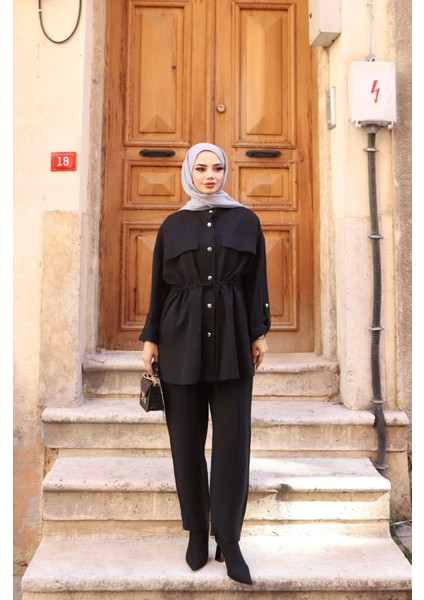 Çift Cepli Bağcıklı Modal Takım