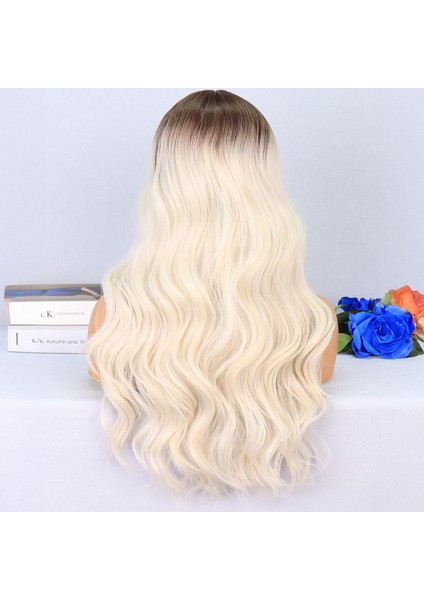 Koyu Kumral / Beyaz Platin Ombreli Su Dalgalı Tül Peruk fırsatları