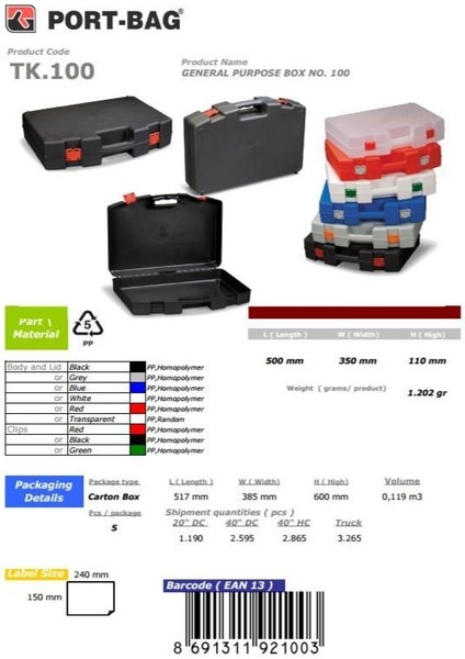 Portbag TK100 Çok Amaçlı El Aleti Çantası fırsatları