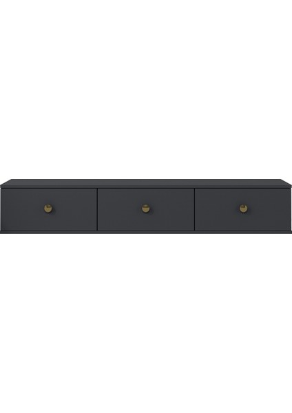 1335TV180-1CT Duvara Montaj Tv Sehpası, Antrasit-Altın fiyatları