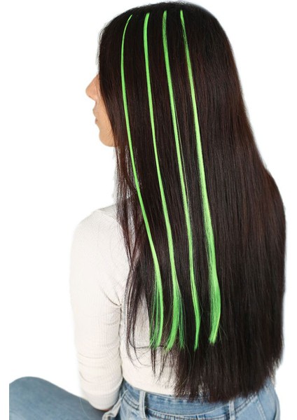 Fiber Sentetik Boncuk Kaynaklık Renkli Saç / Neon Yeşil / 100 Adet modelleri