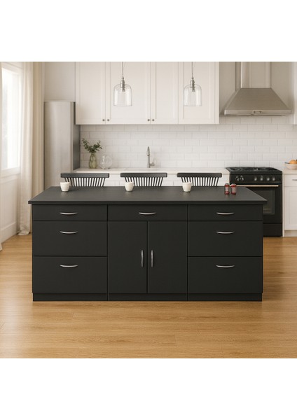 Saki Mutfak Adası -180 cm - Tezgah Dahil