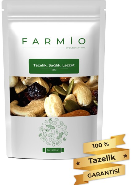 Gurme Mix 200gr - %100 Doğal - Çiğ Kaju, Turna Yemişi, Çiğ Badem, Çiğ Kabak Çekirdeği Içi