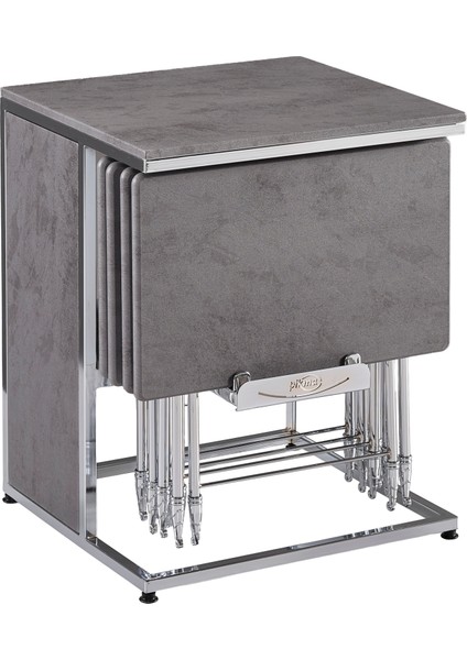 Antrasit Beton Medusa Servis Sehpası