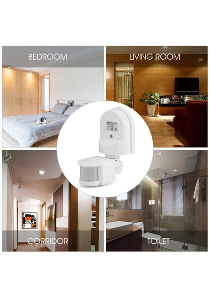 5x Kızılötesi Hareket Sensörü AC110V-240V Birden Fazla Senaryo Için Pır Gövdesi Hareket Sensörleri Için Ayarlanabilir Sensör Anahtarı (Beyaz) (Yurt Dışından) indirimleri