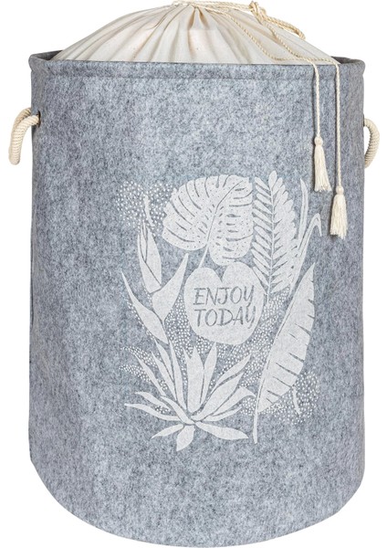 Torbalı ve Kulplu Püskül Detaylı Düzenleyici Çok Amaçlı Organizer Keçe Sepet -03631 ( Lisinya )