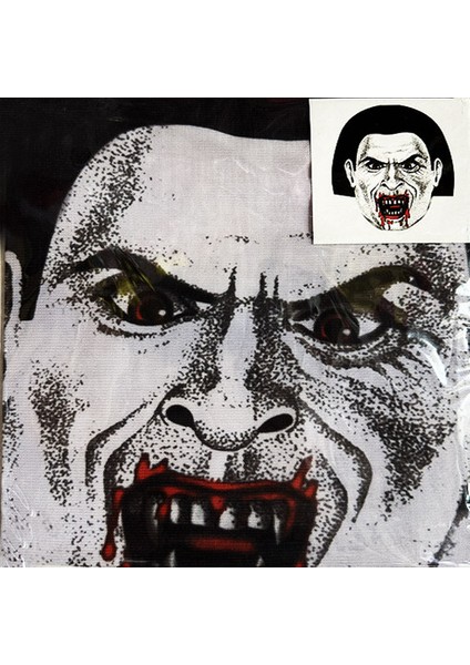 Yüze Yapışan Kafaya Tam Geçmeli Streç Kanlı Vampir Maske Bez Maske Model 2-2