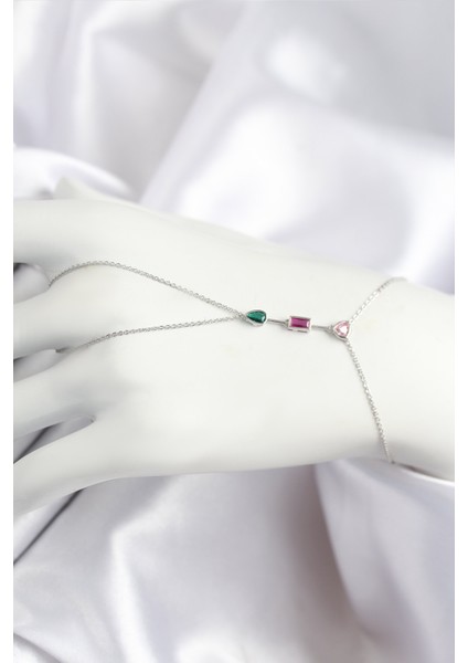 Pirinç Renkli Zirkon Taşlı Gümüş Renk Şahmeran - Lisinya