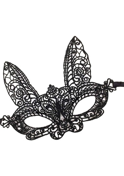 Siyah Renk Dantel Kesim Dantel Işlemeli B Parti Maskesi 7 No fırsatları