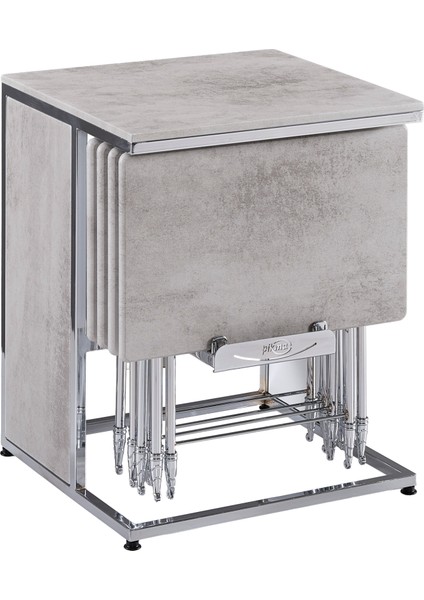 Gri Beton Medusa Servis Sehpası