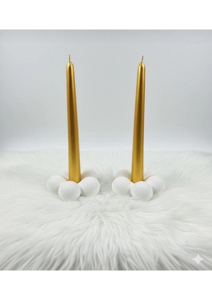 2' Li Şamdan Set Cilalı Beyaz Taş Tozu modelleri