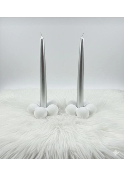 2' Li Şamdan Set Cilalı Beyaz Taş Tozu fırsatları