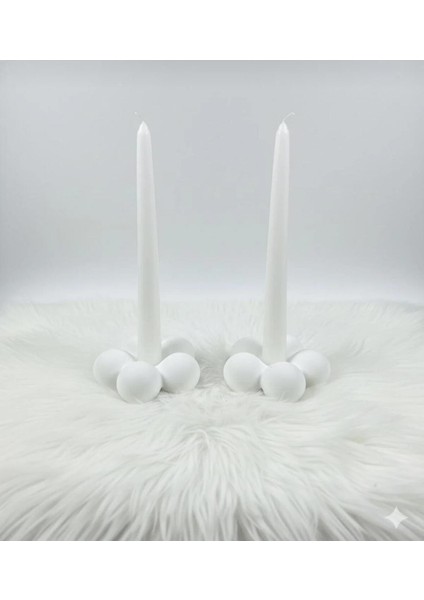 2' Li Şamdan Set Cilalı Beyaz Taş Tozu indirimleri