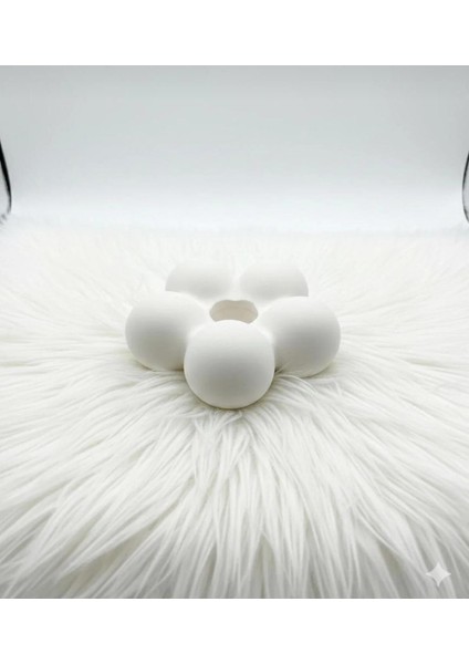 2' Li Şamdan Set Cilalı Beyaz Taş Tozu