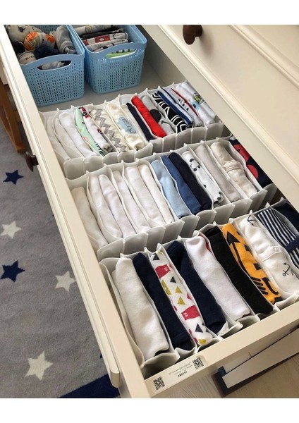 8 Bölmeli Dolap ve Çekmece Içi Düzenleyici Akordiyon Organizer L-00517 (6 Adet) ( Lisinya )