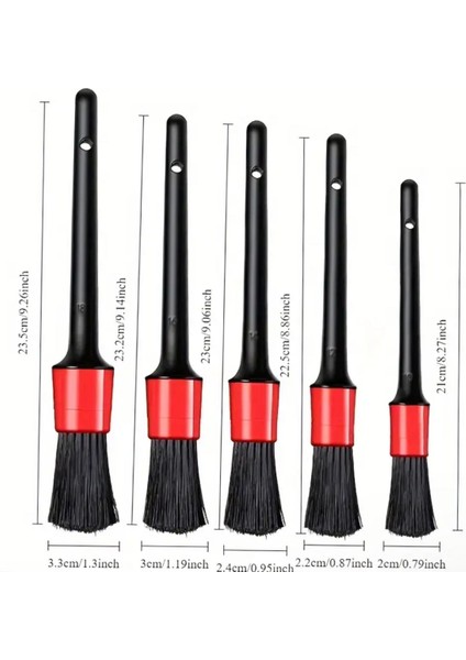 5'li Detay Fırça Farklı Boyutlarda Oto Araba Yıkama Klima Temizleme Iç Aksam Temizleme Fırçası modelleri