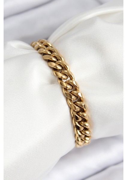 316L Çelik Klasik Kalın Zincir Renk Kadın Bileklik - Lisinya