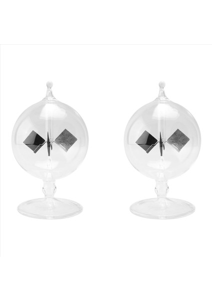 2x Güneş Dolandırıcıları Radyometre Cam Yel Değirmeni El Yapımı Oyuncak Parti Ev Dekorasyon Si Şeffaf (Yurt Dışından)